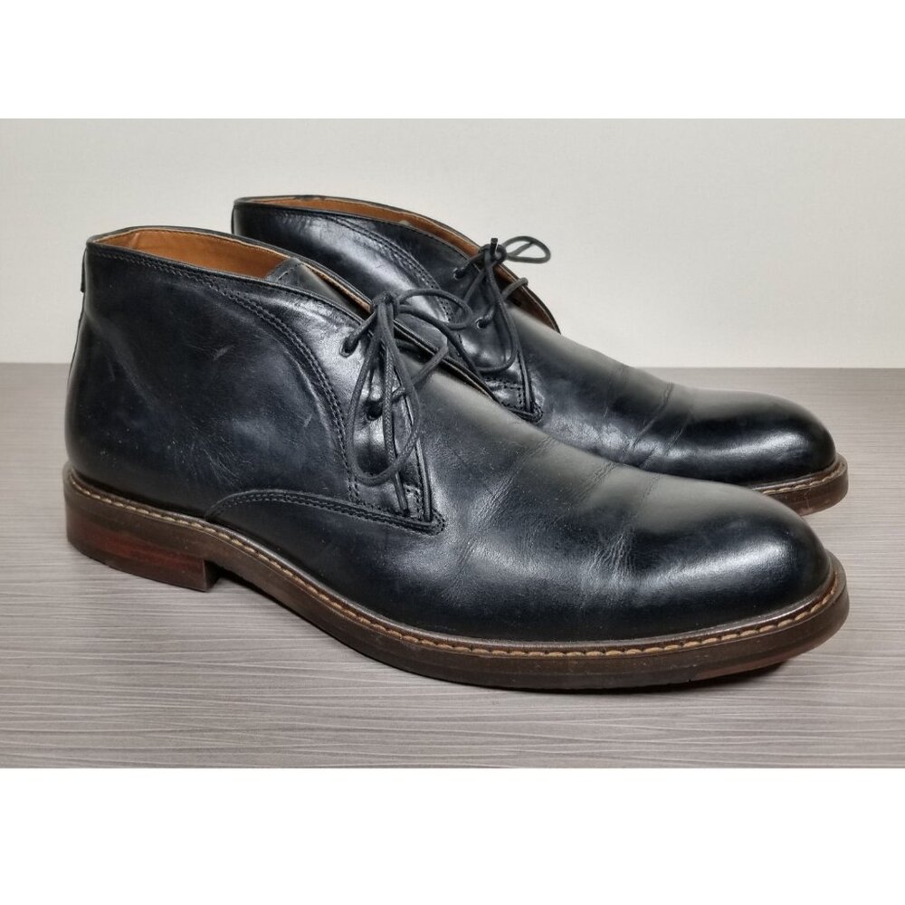 Nordstrom Men's Shop Alton Chukka Boot, Black Leather, Mens Size 10.5 M